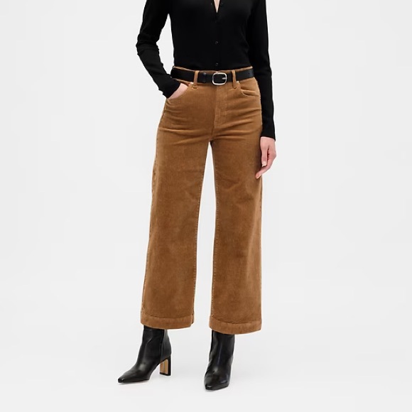 GAP Pants - Gap High Rise Wide Leg Crop Corduroys